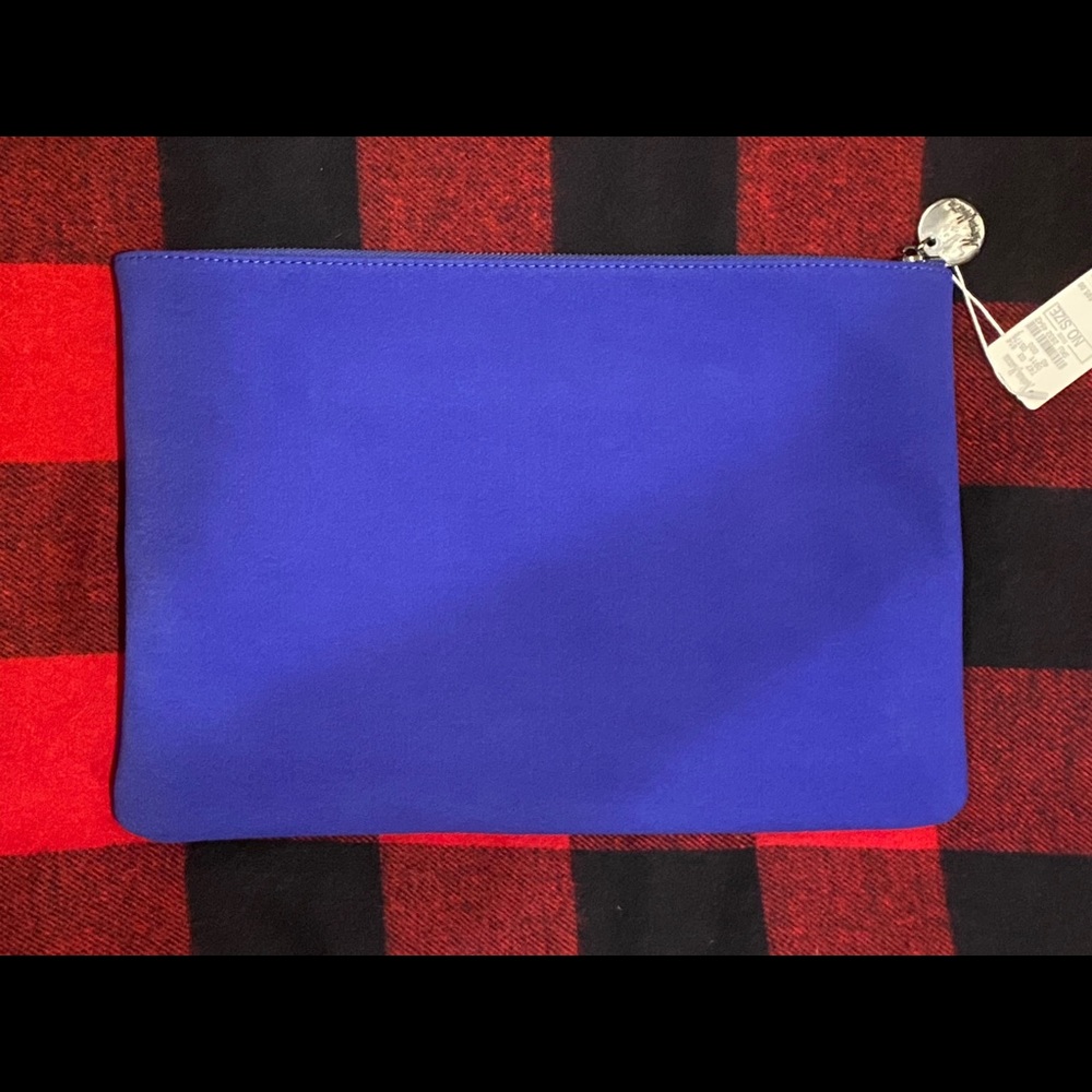 NWT - Royal Blue Suede-like Studded Clutch - Picture 3 of 8
